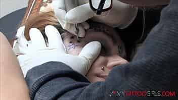 Tattooed Model Amina Sky Getting New Tattoos On Her Face