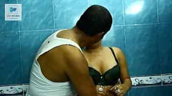 Sexy Lady Hot Scene with Aged Man in Bathroom