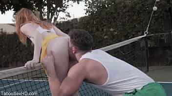 Teen getting fucked after tennis lessons