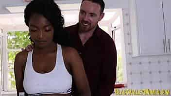 Awesome tits ebony Daya Knight gives head and screwed