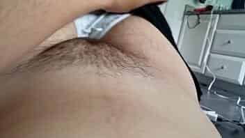 Hairy pussy self-shot masturbation