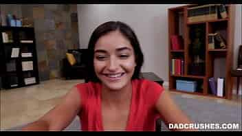 DadCrushes.com - Cute Young Latina Teen Step Daughter Gives Her Step Dad The Best Valentines Gift POV