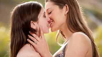 Horny babe seduces teen brunette into oral sex - Dani Daniels, Ally Evans