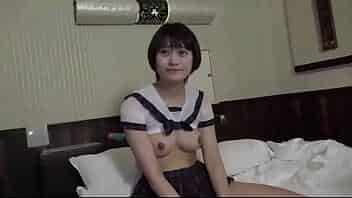 Black-haired cute Japanese beauty, pussy teasing creampie sex uncensored