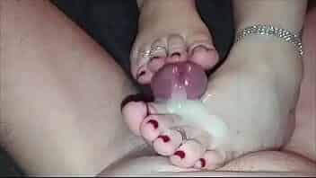 Making Footjob By Desi Indian Wife